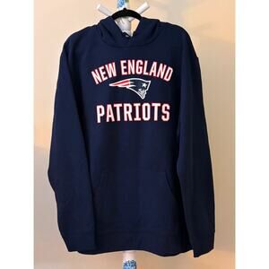 Fanatics New England Patriots Blue Sweatshirt Hoodie Pats Logo Red Unisex 3XL